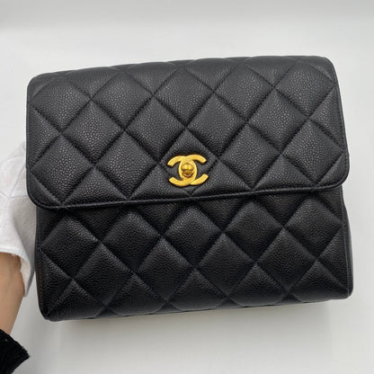 Chanel Vintage Single Flap Black Caviar GHW #4 90222290