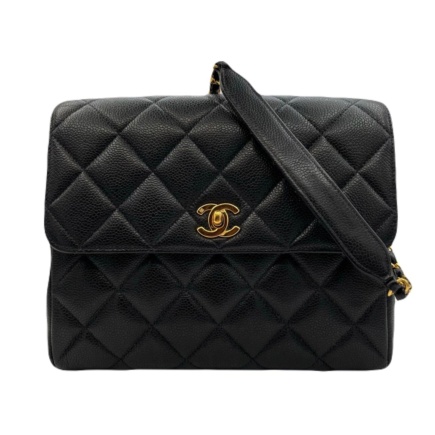 Chanel Vintage Single Flap Black Caviar GHW #4 90222290