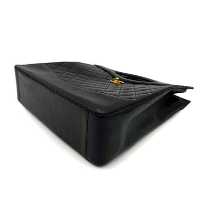 Chanel Vintage Top Handle Tote Black Lambskin GHW #1 90228032