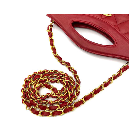 Chanel Vintage Top Handle Tote Red Lambskin GHW #1  90232185