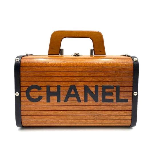 Chanel Vintage Vanity Brown Wood / Leather #3 90233410