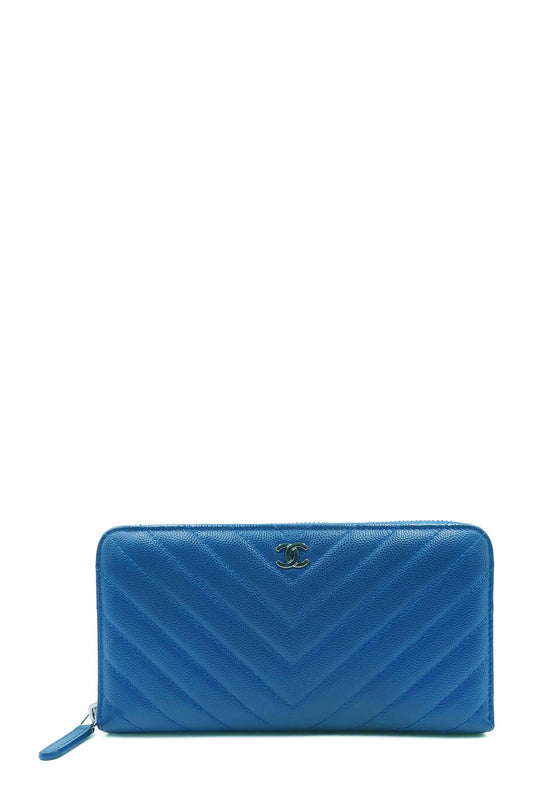 Chevron CC Zip Wallet Blue