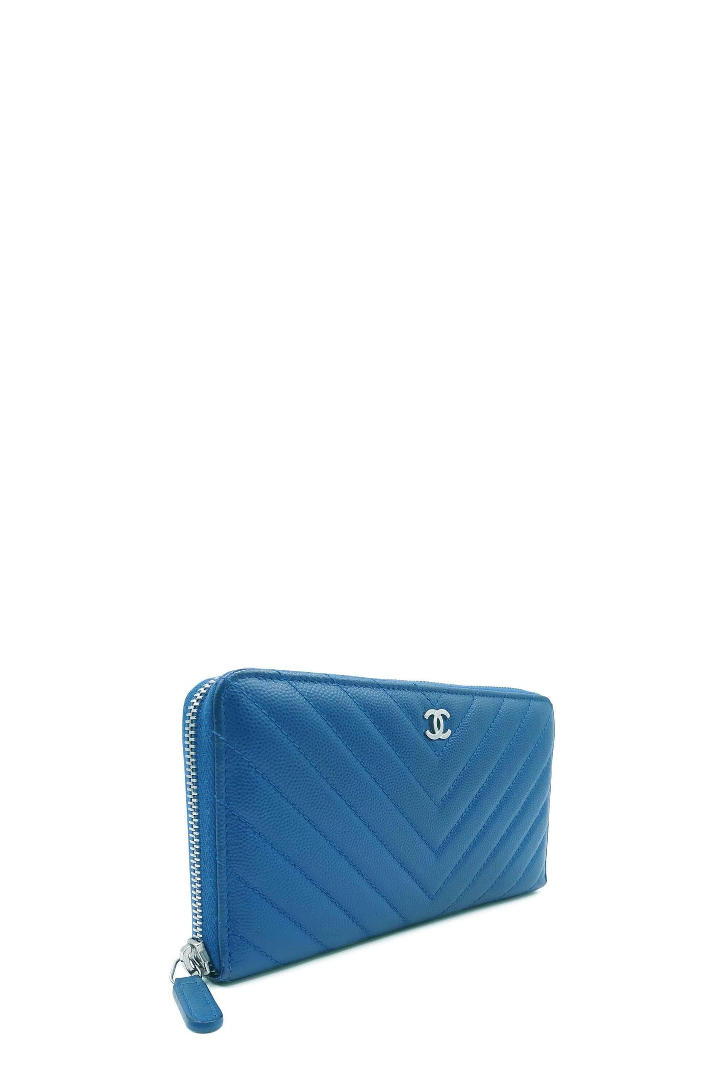 Chevron CC Zip Wallet Blue