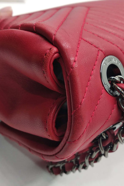 Chevron Jumbo Crossing Classic Single Flap Bag Red