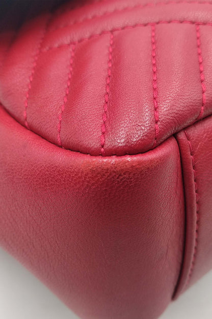 Chevron Jumbo Crossing Classic Single Flap Bag Red