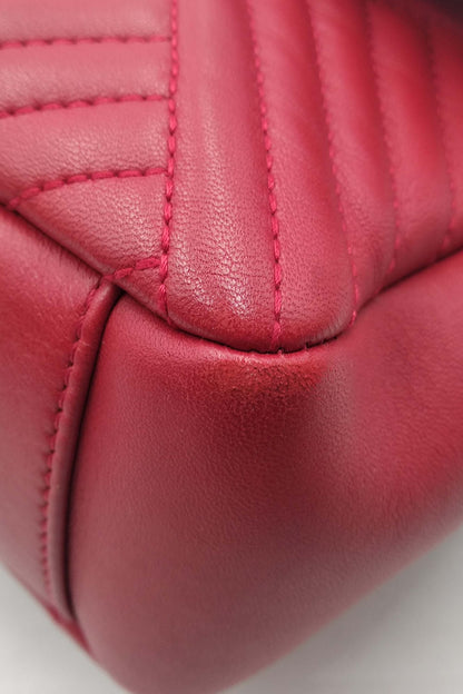 Chevron Jumbo Crossing Classic Single Flap Bag Red
