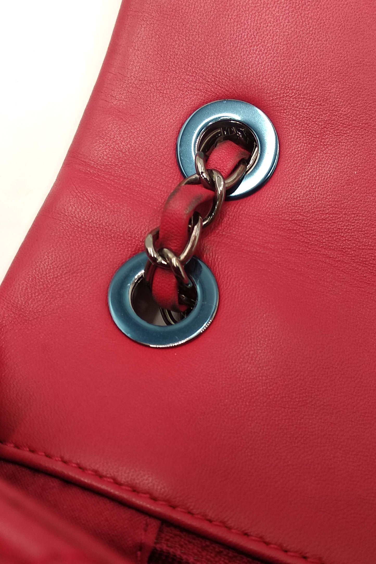 Chevron Jumbo Crossing Classic Single Flap Bag Red