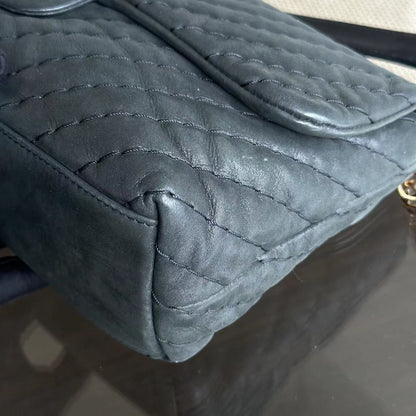 Chevron V-Stich Seasonal Classic Flap Black GHW NO 14