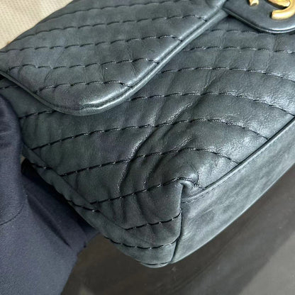 Chevron V-Stich Seasonal Classic Flap Black GHW NO 14