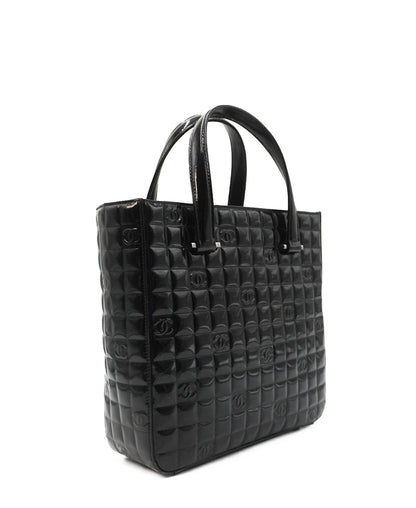 Chocolate Bar Patent Tote Black