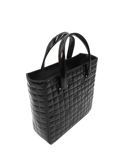 Chocolate Bar Patent Tote Black