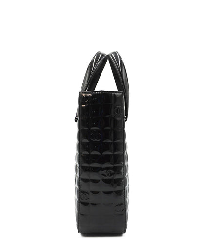 Chocolate Bar Patent Tote Black
