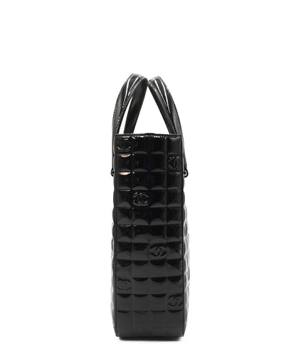 Chocolate Bar Patent Tote Black