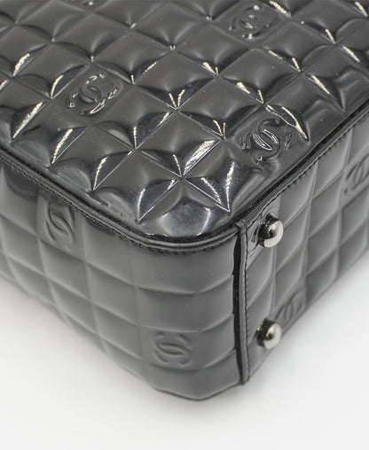 Chocolate Bar Patent Tote Black