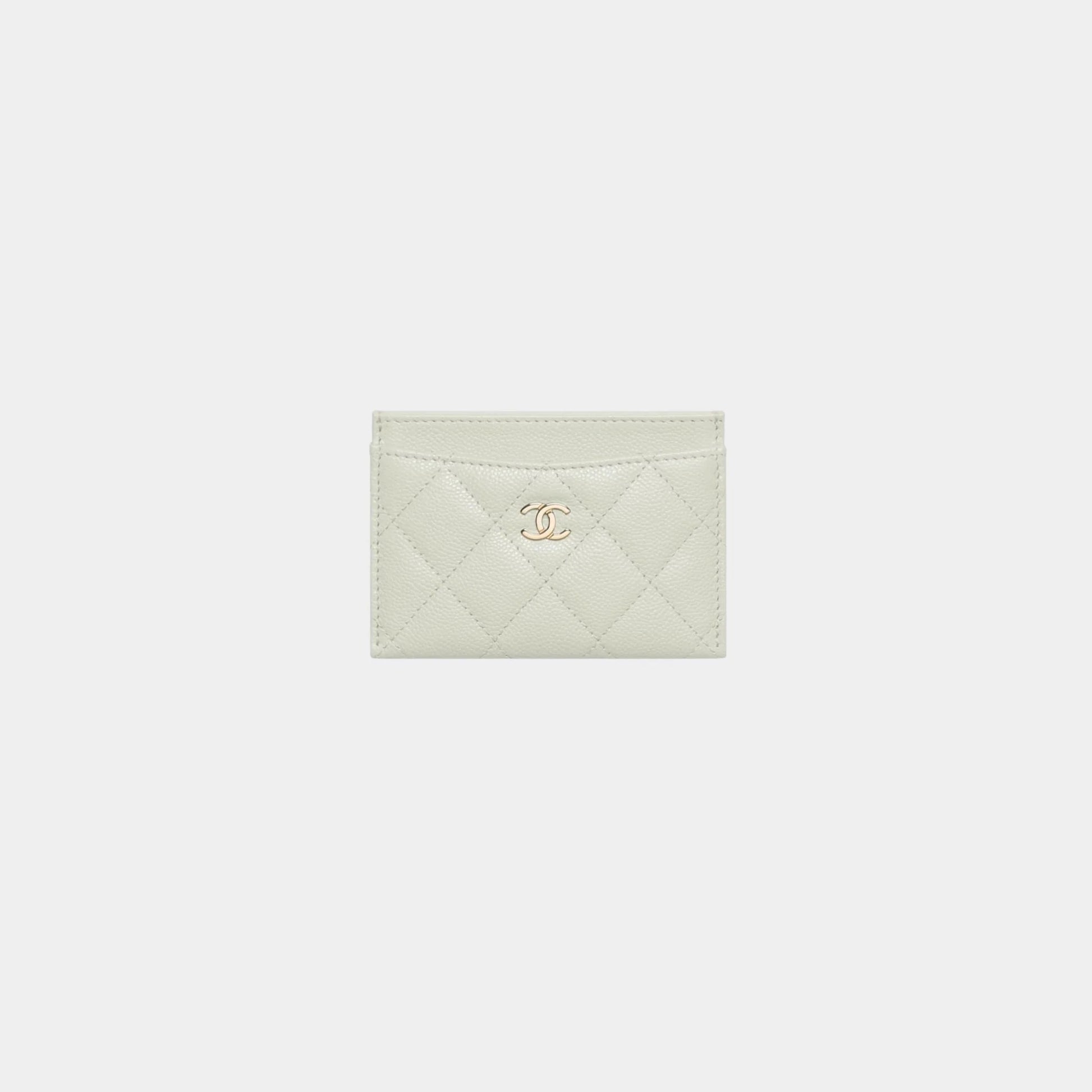 Chanel Classic Card Holder Grained Shiny Calfskin & Gold Tone Metal