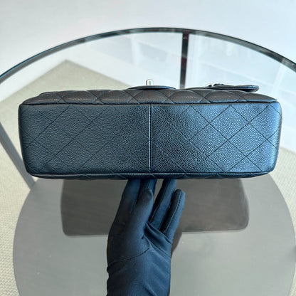 Classic Flap Jumbo 30cm Single Flap Black SHW No 13