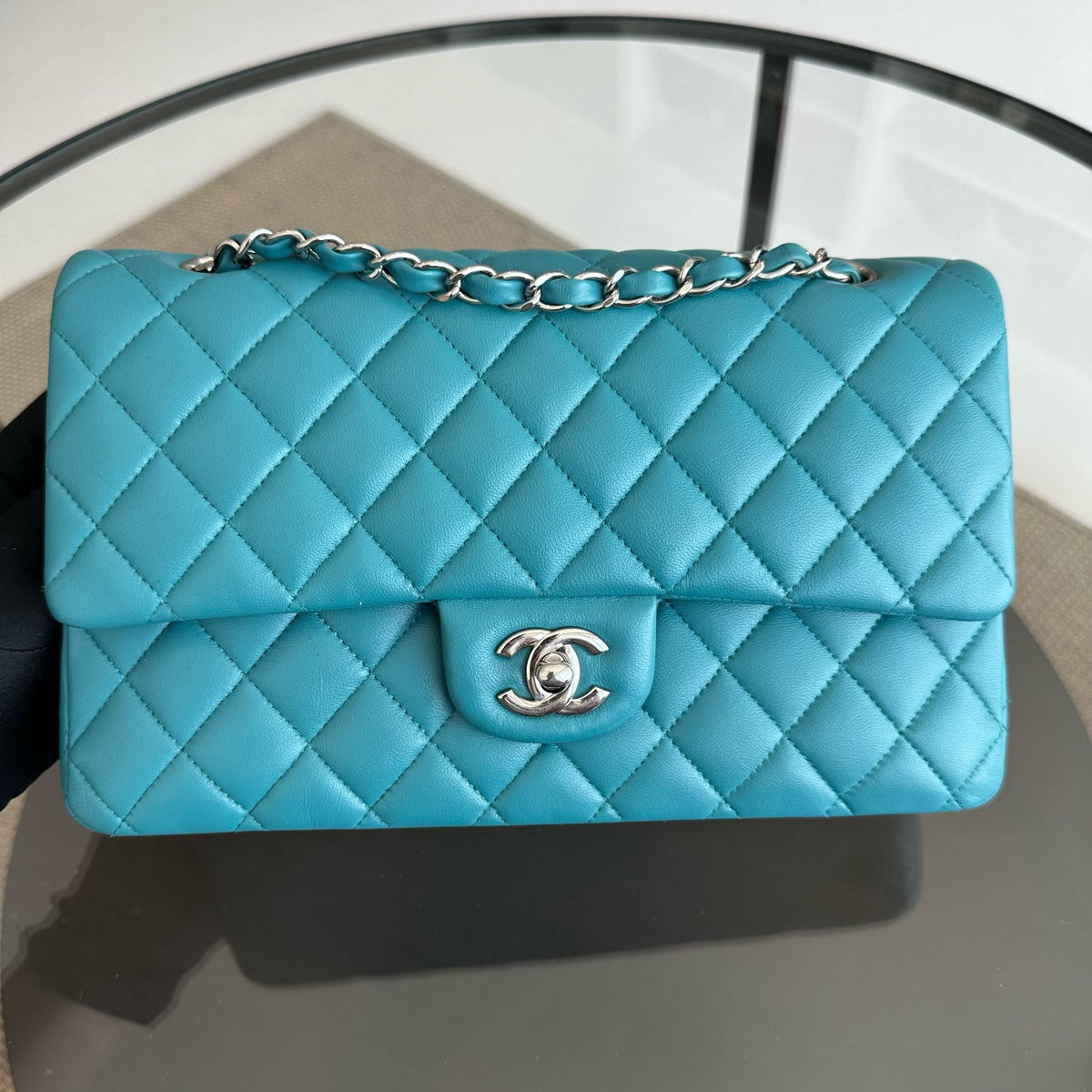 Classic Flap Medium Lambskin Blue SHW No 20