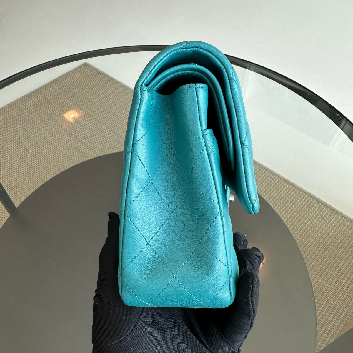 Classic Flap Medium Lambskin Blue SHW No 20