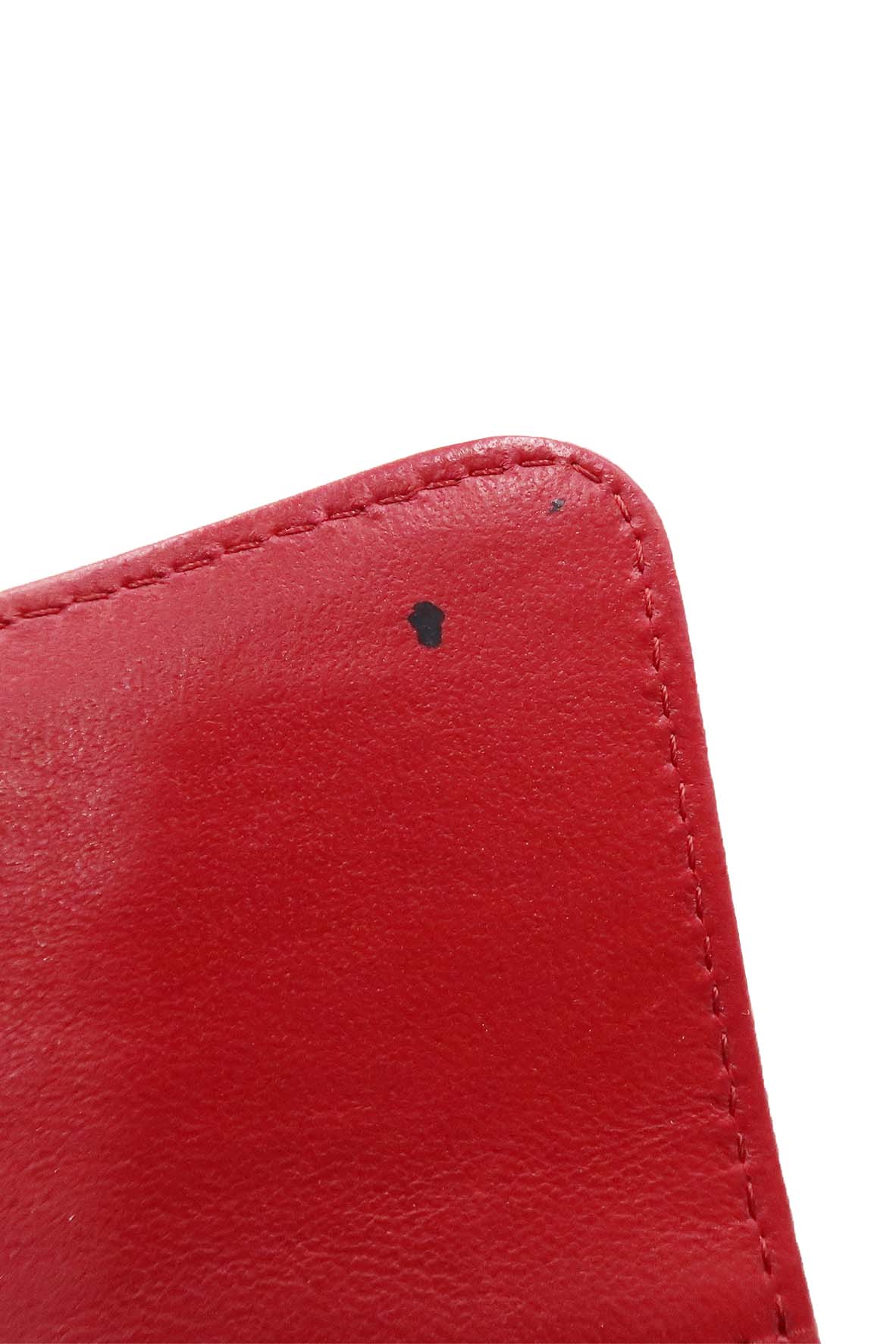 Classic Interlocking CC Logo Trifold Wallet Red