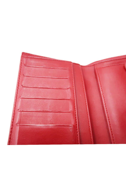 Classic Interlocking CC Logo Trifold Wallet Red