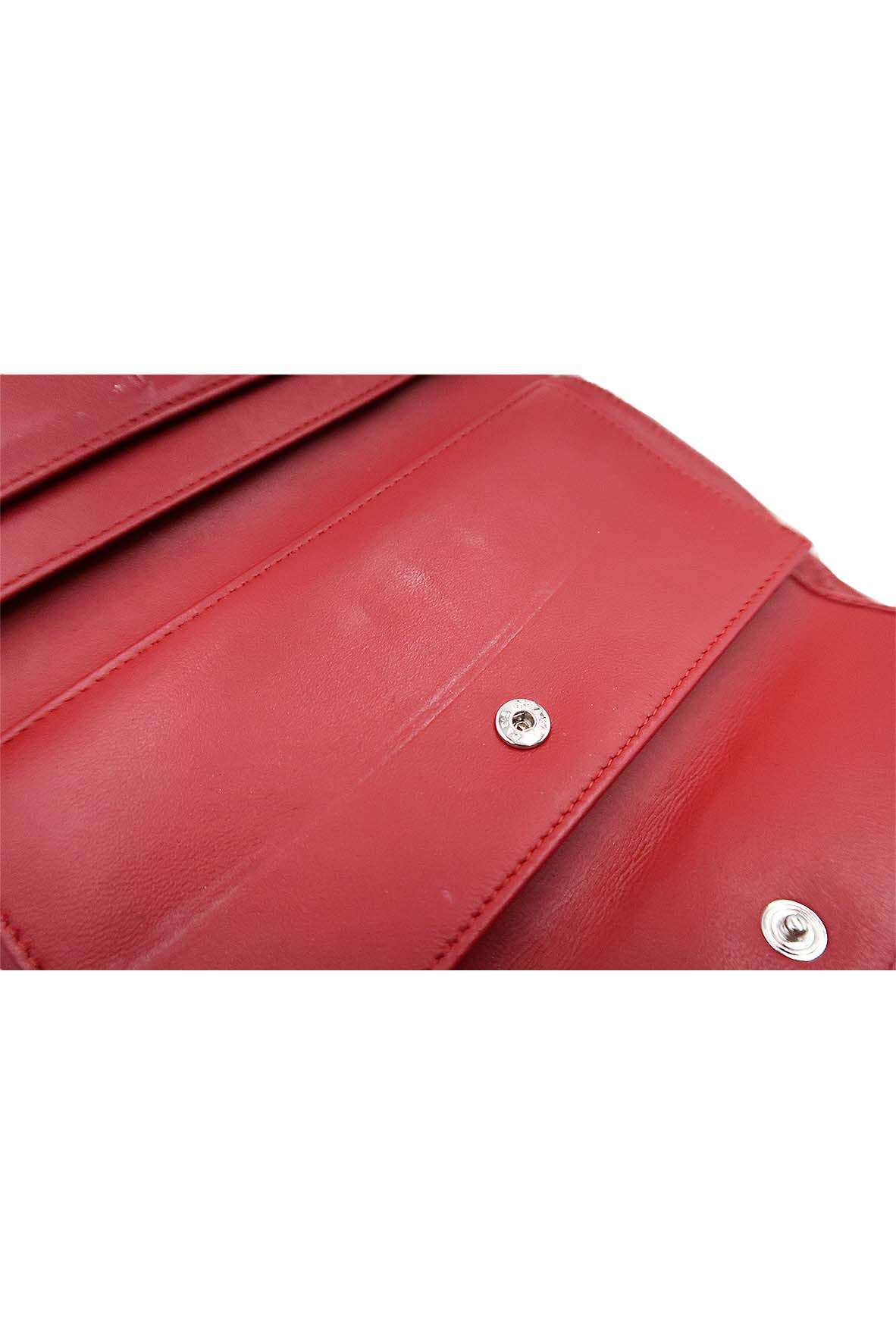 Classic Interlocking CC Logo Trifold Wallet Red