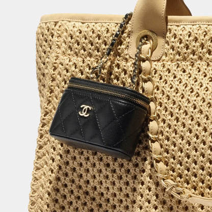 Classic Mini Bag Charm in Black Lambskin
