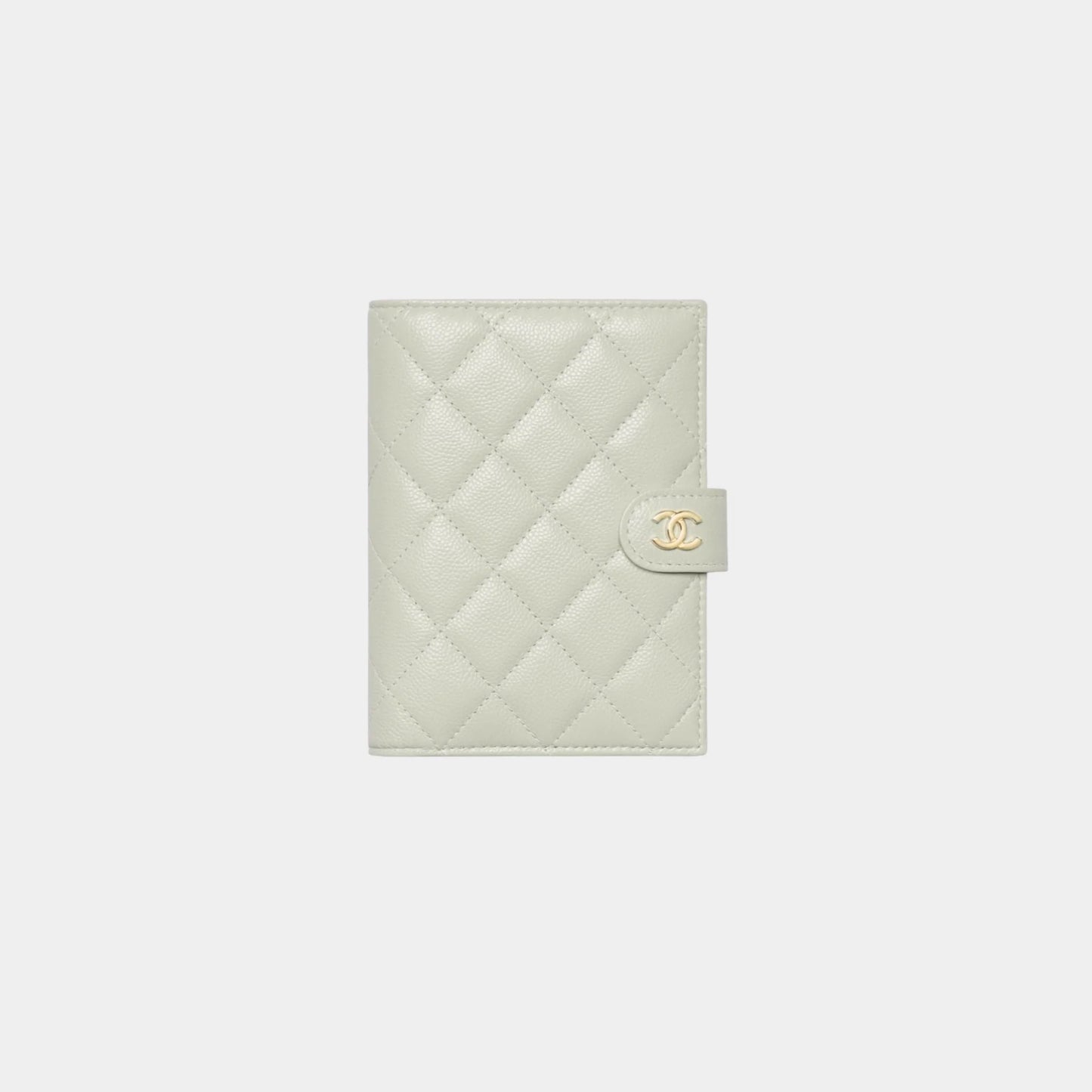 Chanel Classic Passport Holder Grained Shiny Calfskin & Gold Metal, Front 