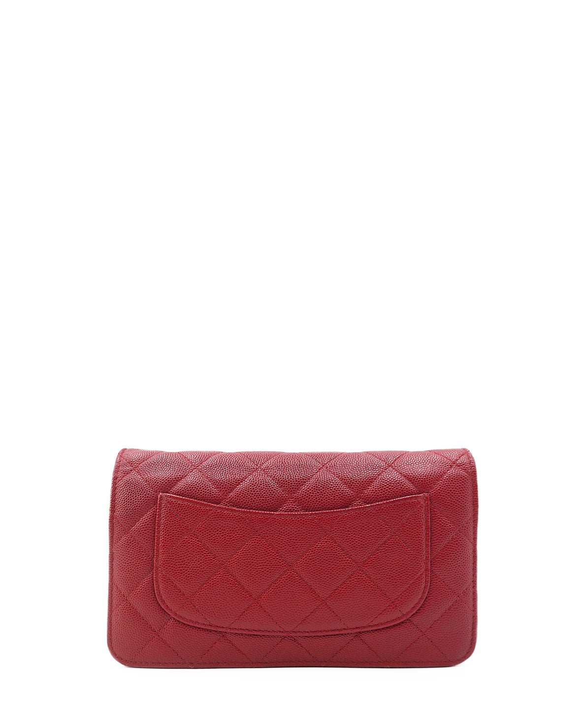 Classic Quilted Wallet On Chain Red