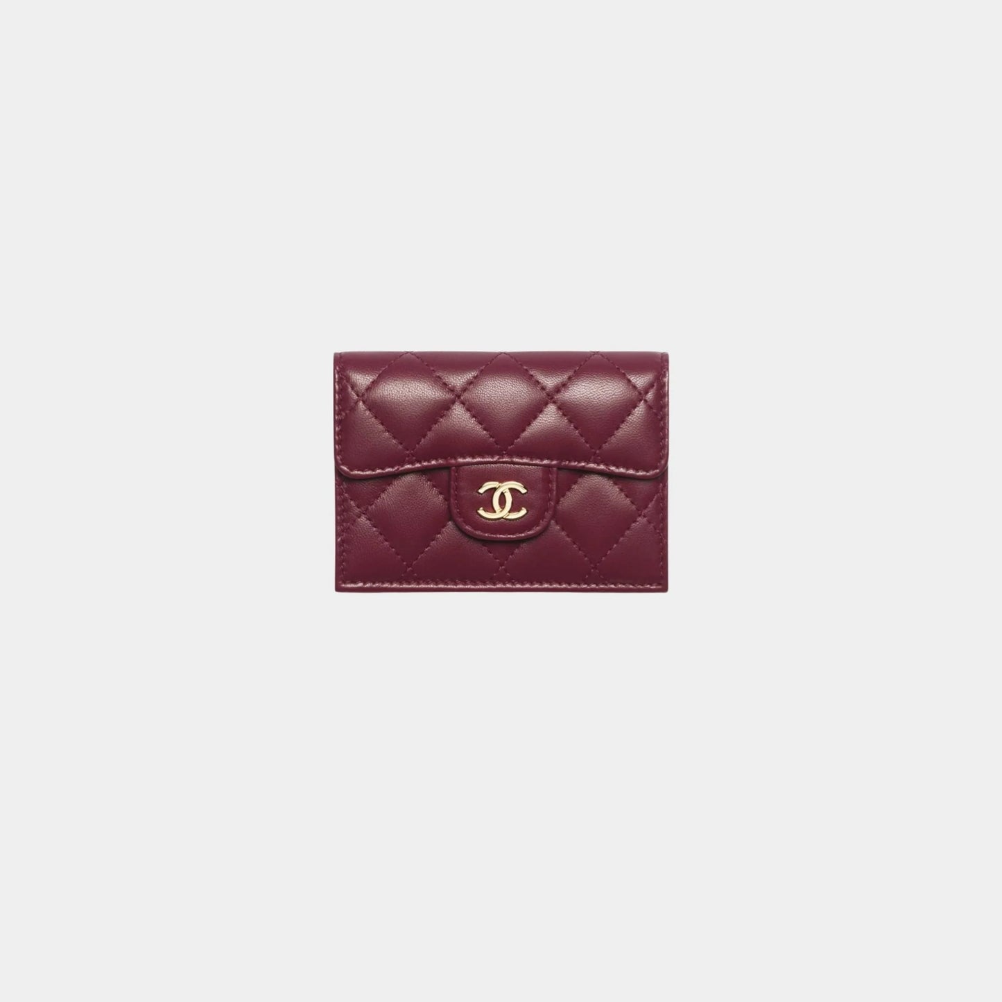 Classic Small Flap Wallet Lambskin Dark Burgundy