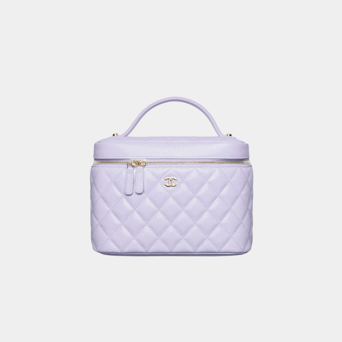 Chanel Classic Vanity Pouch in Grained Shiny Calfskin, Light Purple