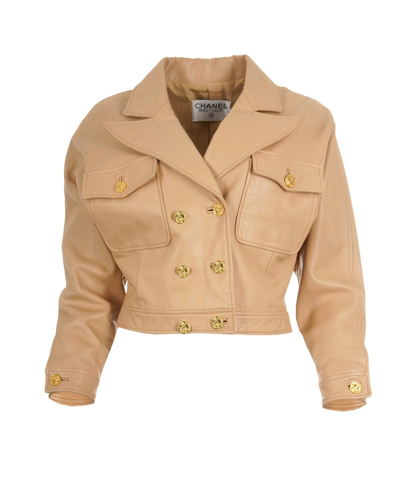 Chanel 017 #40 lambskin leather crop jacket  ASL9220