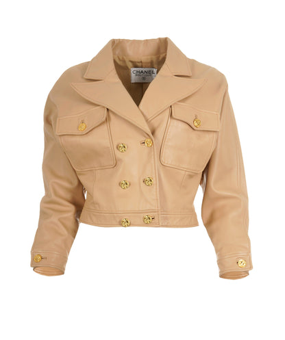 Chanel 017 #40 lambskin leather crop jacket  ASL9220