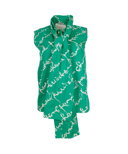 Chanel Bow Tie Shirt Green ASL4652