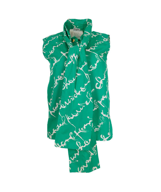 Chanel Bow Tie Shirt Green ASL4652