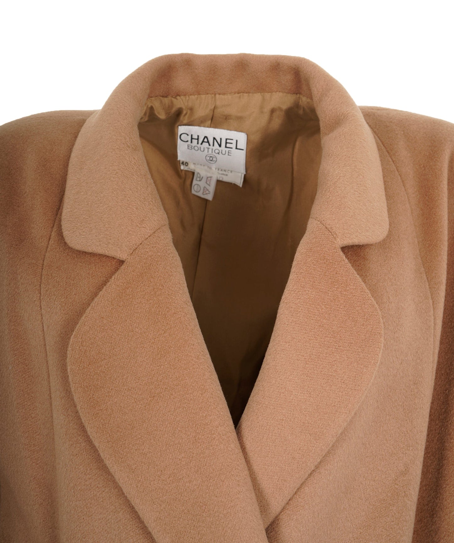 Chanel CC Logos Button Double Breasted Long Sleeve Jacket Coat Beige  ASL9222