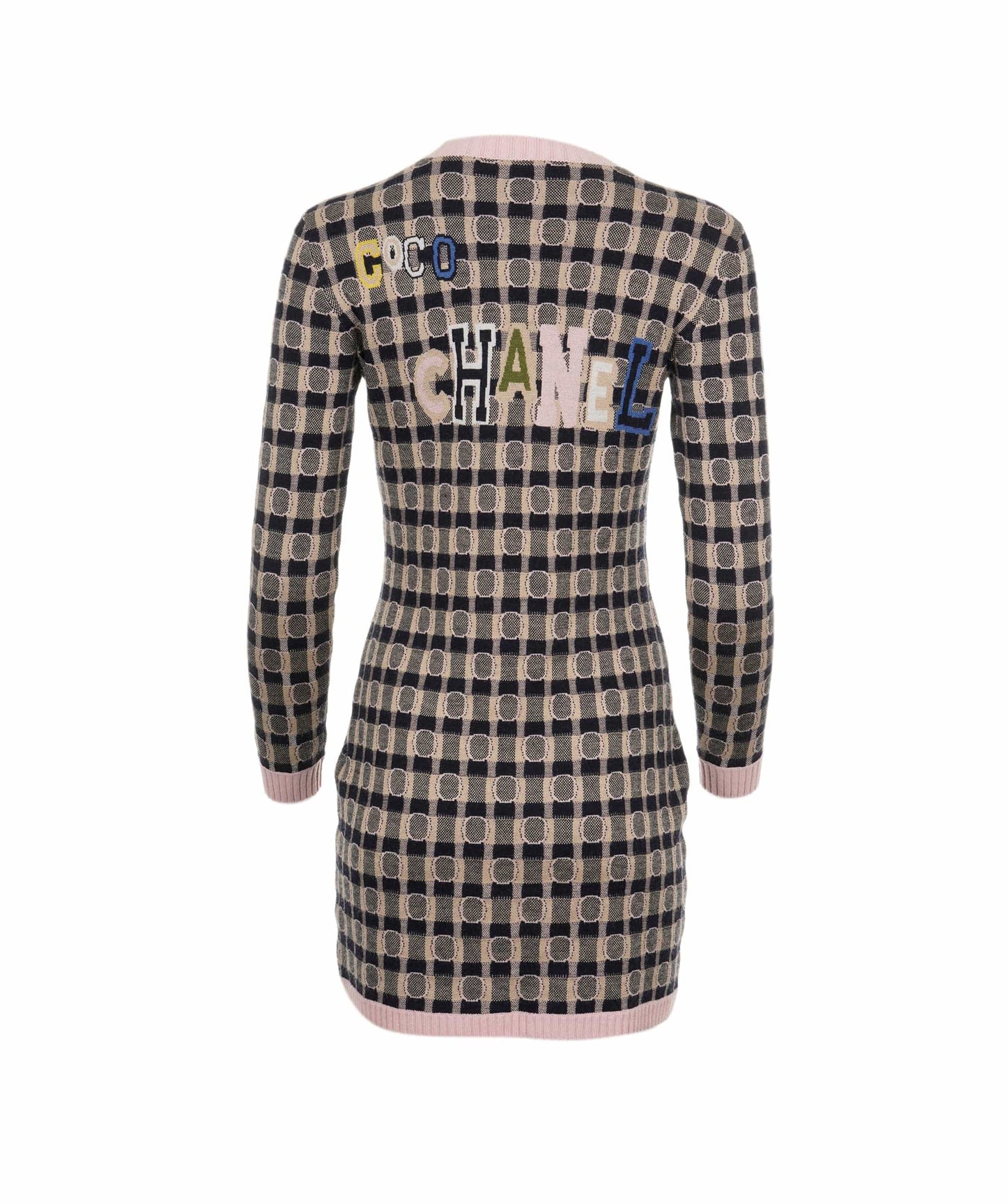 Chanel Dress knitted Coco black white pink FR36  AVC1250