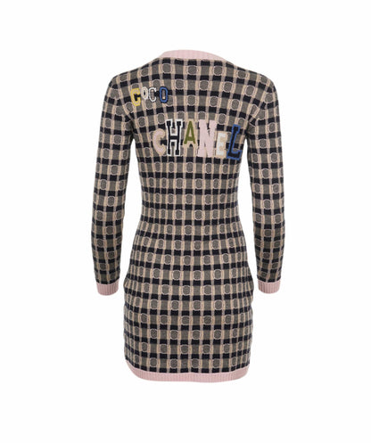 Chanel Dress knitted Coco black white pink FR36  AVC1250