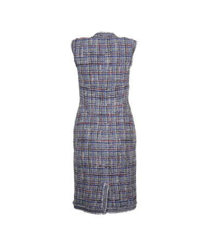 Chanel Dress tweed blue SS09 FR36  AVC1255