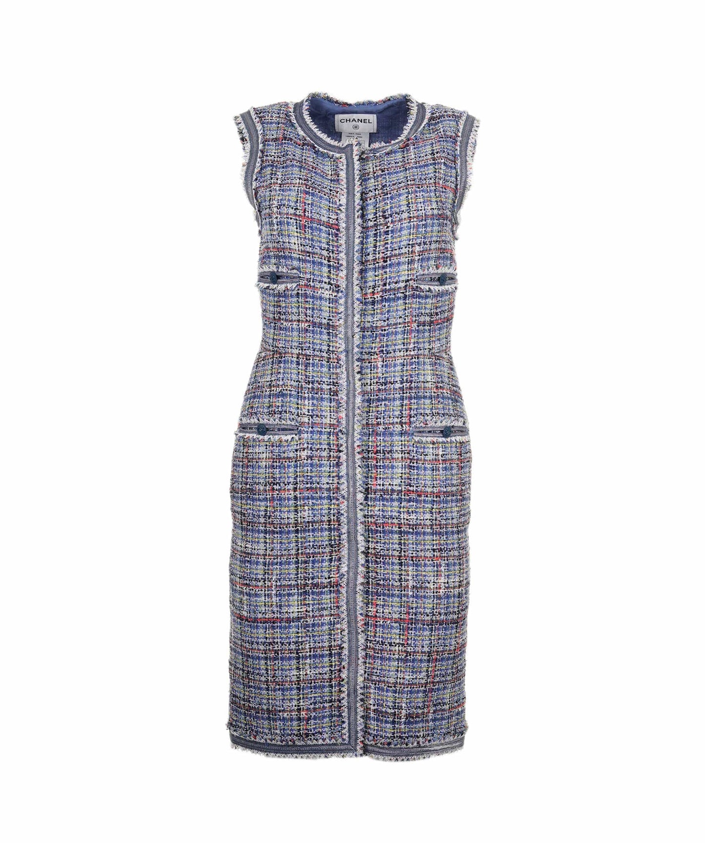 Chanel Dress tweed blue SS09 FR36  AVC1255