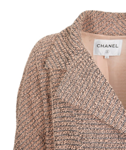 Chanel Dusty Pink Tweed Coat with CC Buttons Size FR 40 (UK 12) ASL9733