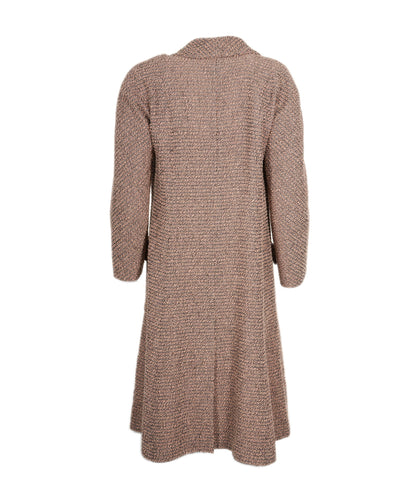 Chanel Dusty Pink Tweed Coat with CC Buttons Size FR 40 (UK 12) ASL9733