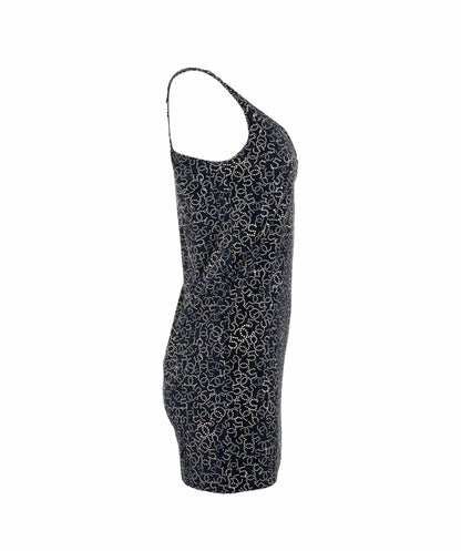 Chanel Logo Velour Dress Navy ASL4794