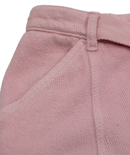 Chanel pink cotton terry shorts with CC chain logo buckle ASL4725