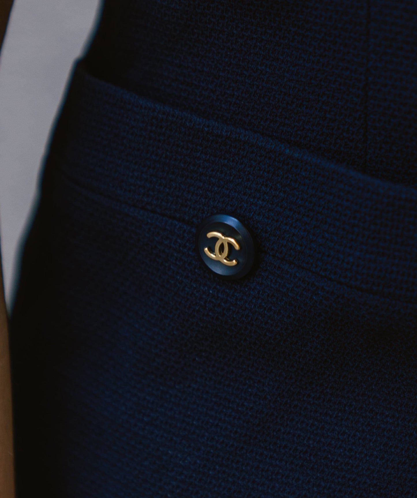 Chanel Vintage Navy Dress with round CC Buttons ASL3963