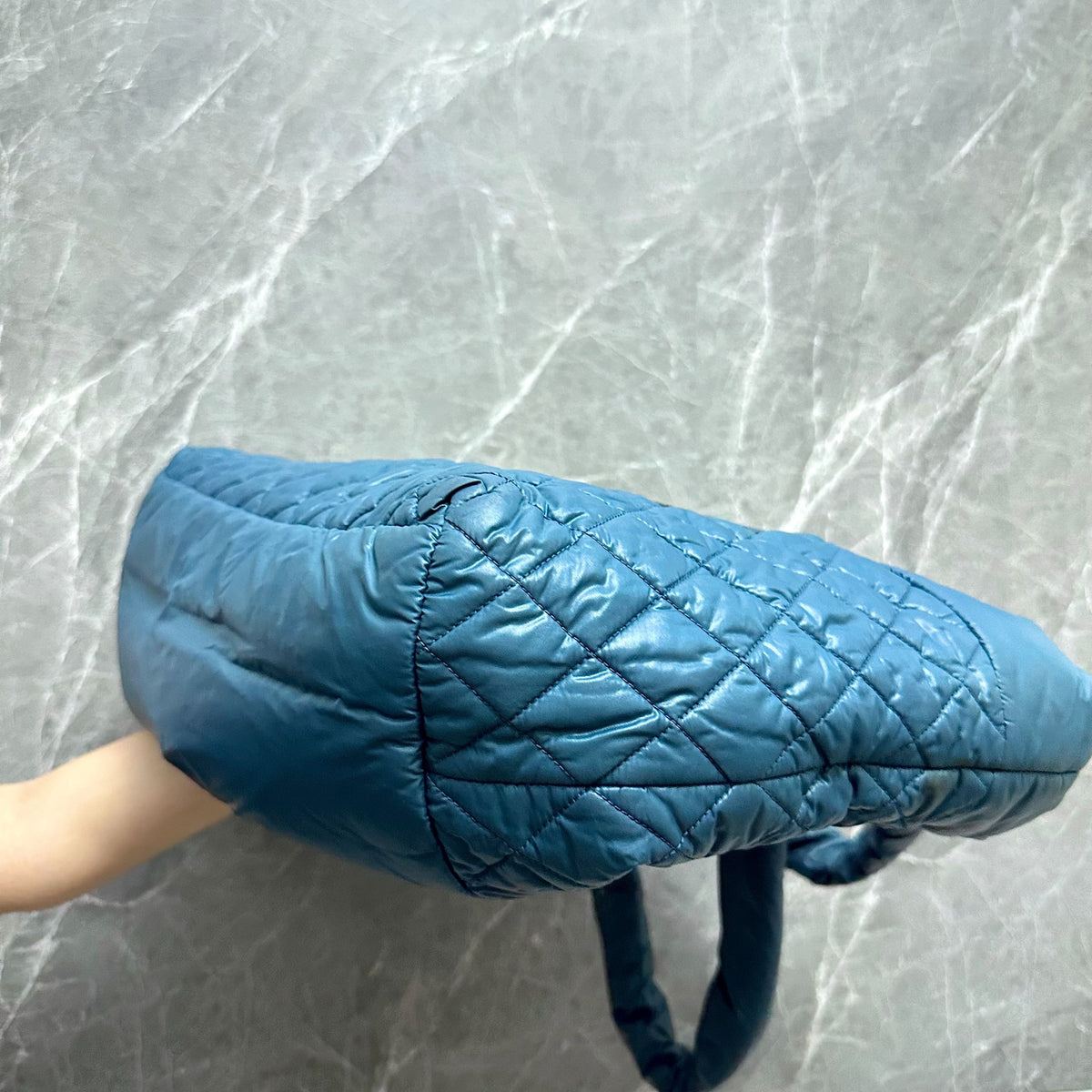 Coco Cocoon Quilted Nylon Tote Blue No 13