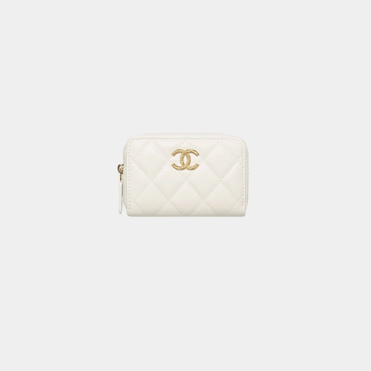 Chanel Coin Purse Shiny Grained Calfskin Strass & Gold tone Metal