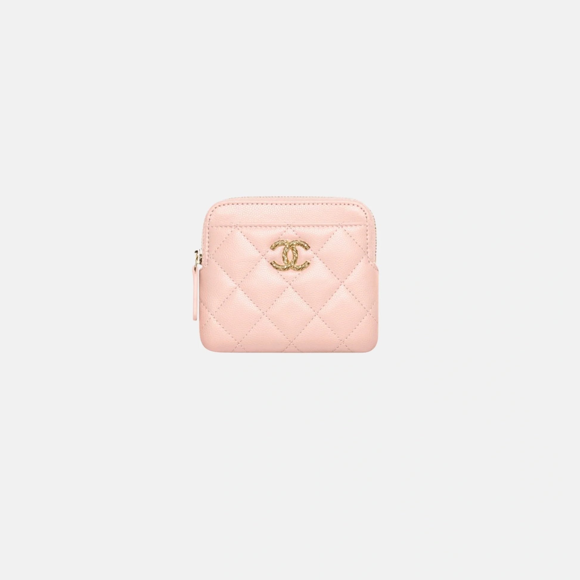 Chanel Coin Purse in Shiny Grained Calfskin Strass and Gold Tone Metal