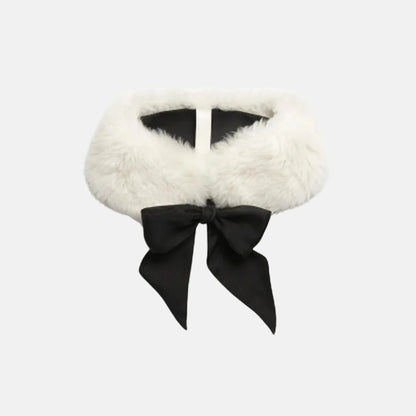 Collar Lambskin And Silk Ecru And Black