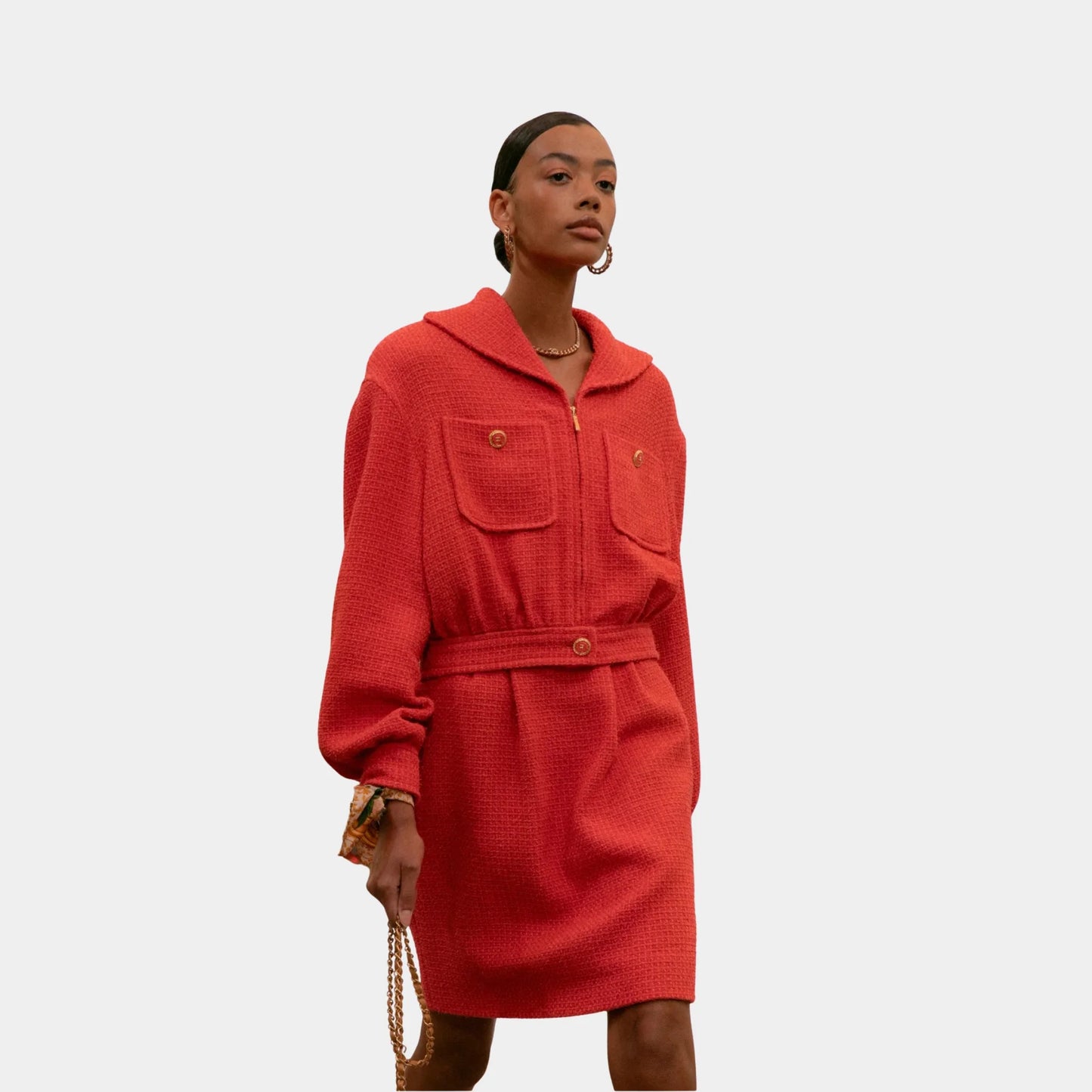 Dark Orange Jacket in Cotton Tweed