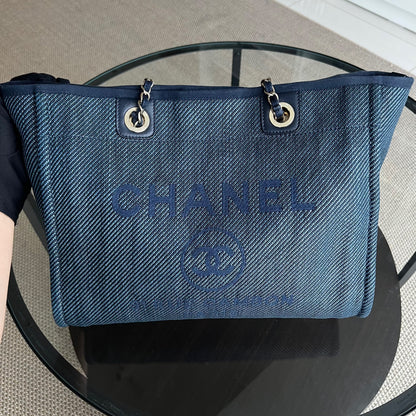 Deauville Small Tote Blue Canvas Silver Hardware Series 30